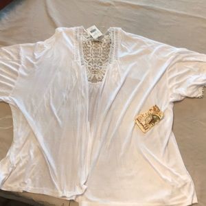 One World white sweater medium